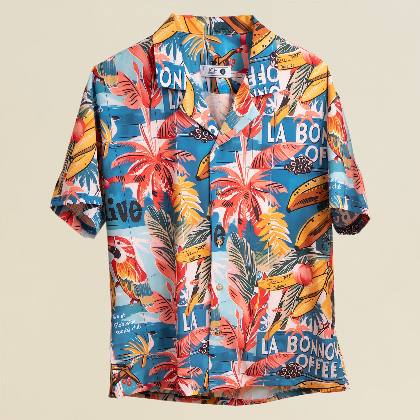 Camisa Bowling Estampada Tropical S103