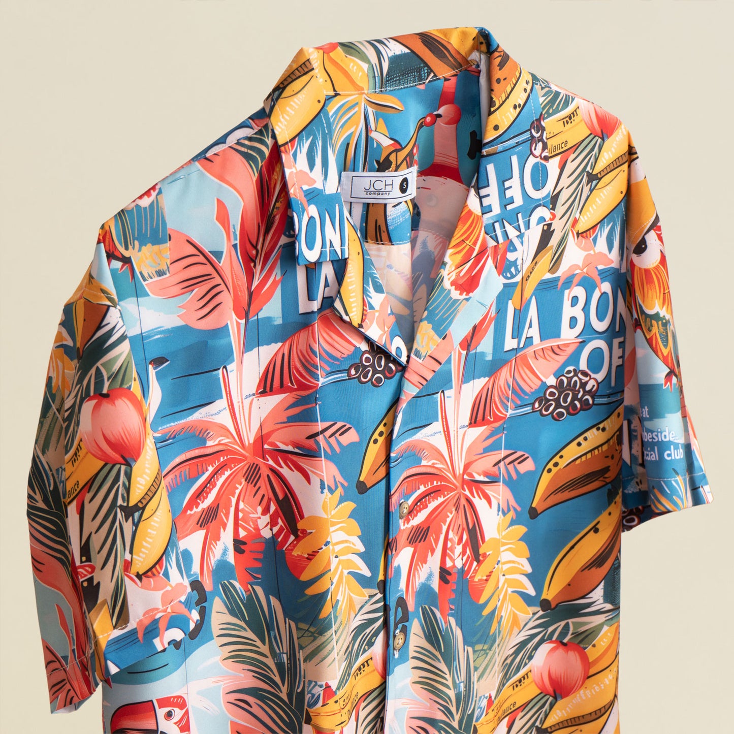 Camisa Bowling Estampada Tropical S103