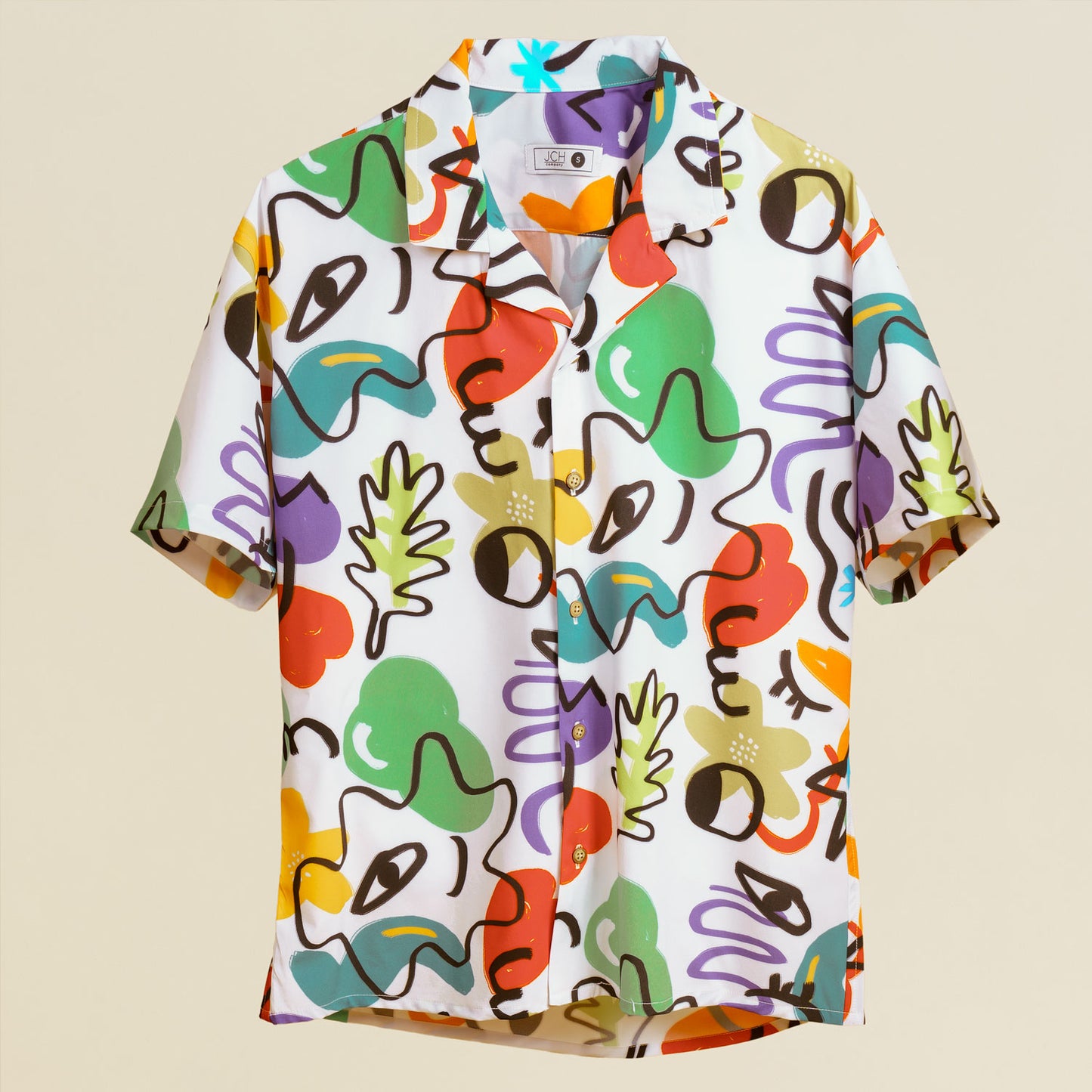 Camisa Bowling Estampada Abstracta S101