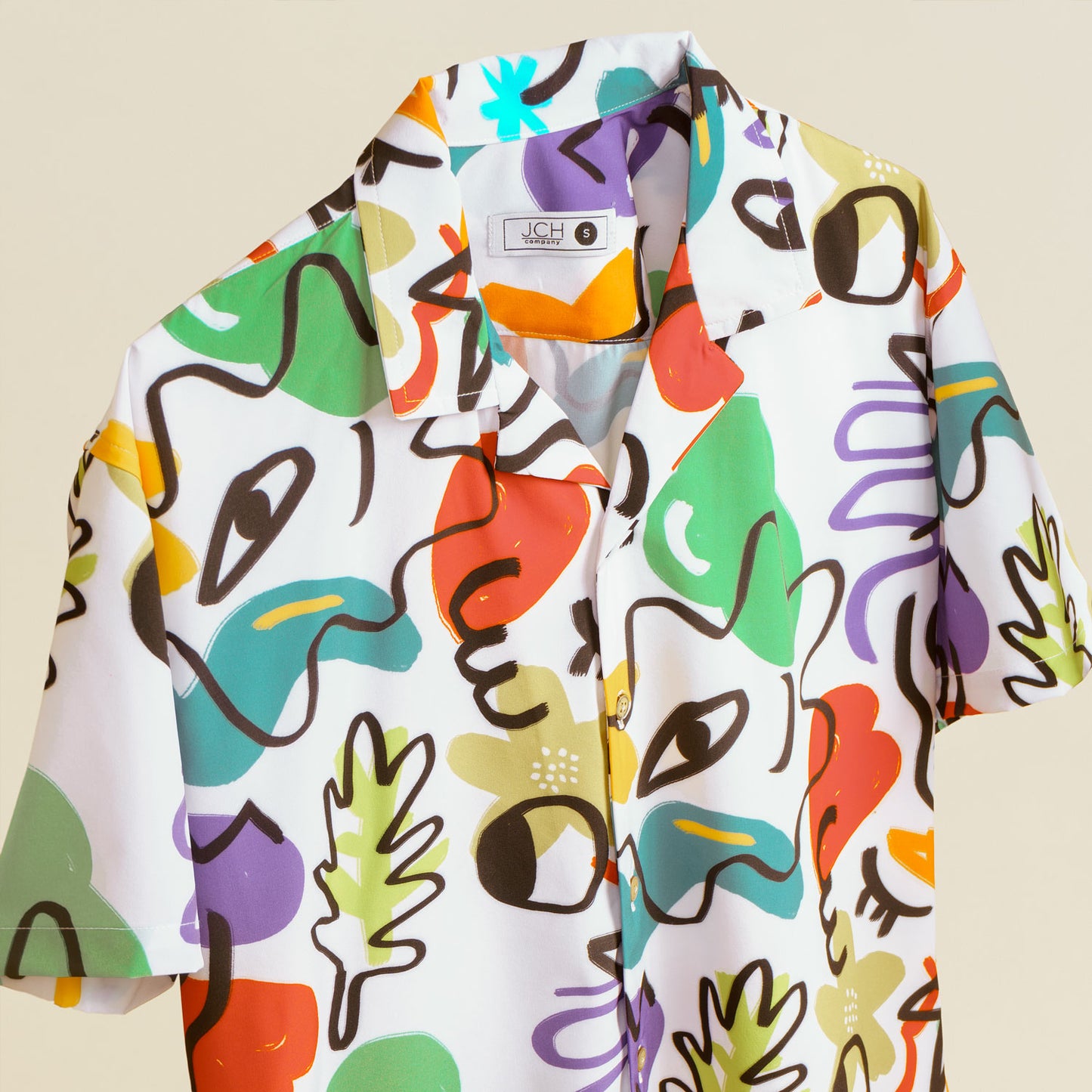 Camisa Bowling Estampada Abstracta S101