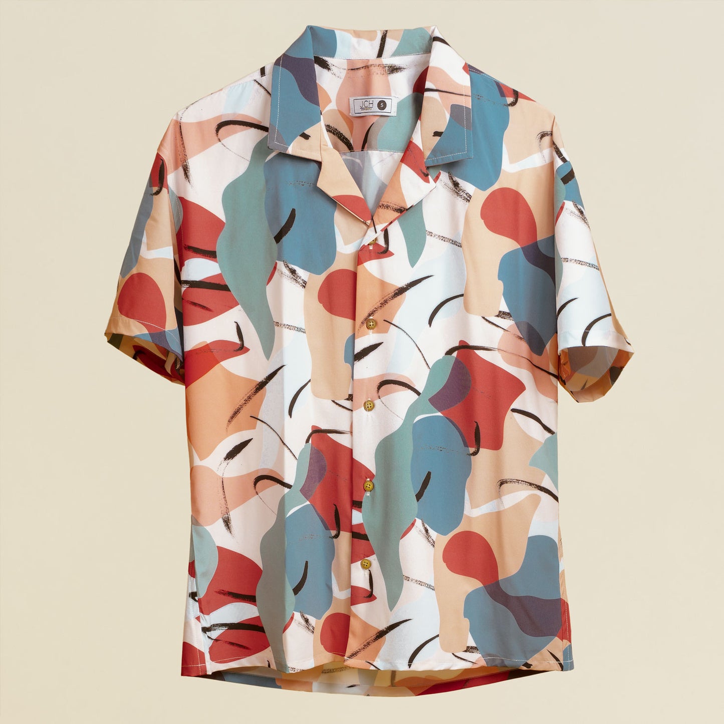 Camisa Bowling Estampada Abstracta S107