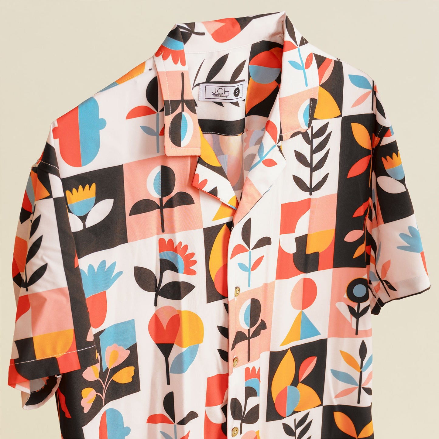 Camisa Bowling Estampada Abstracta S108