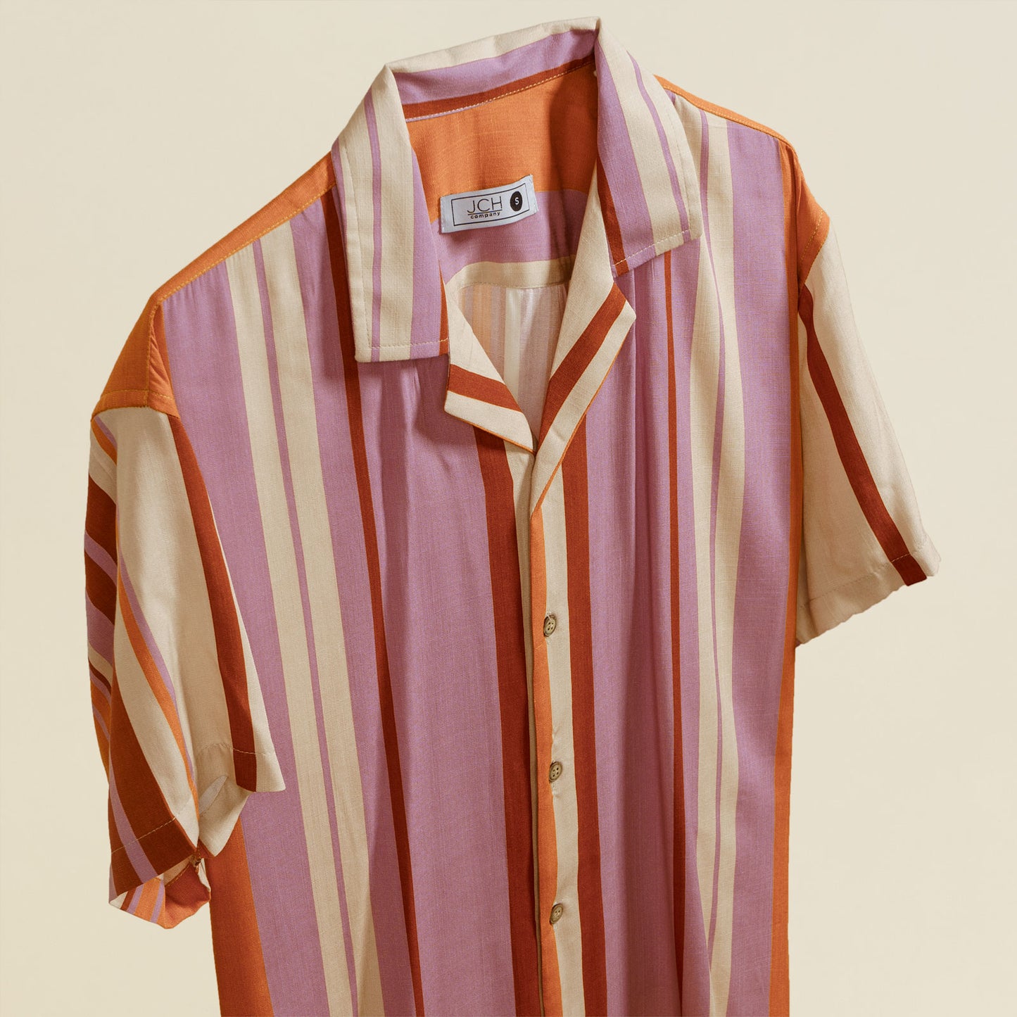Camisa Bowling Boxy Fit Rayada Colores C99