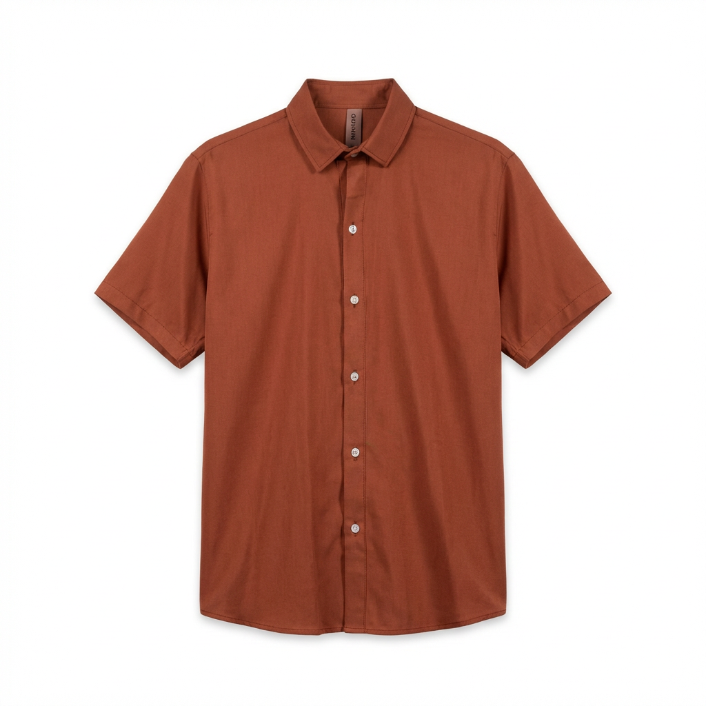 Camisa Cuello Clasico Terracota JO012