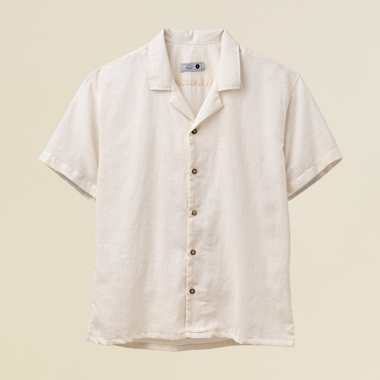 Camisa Bowling Lino Crema C215