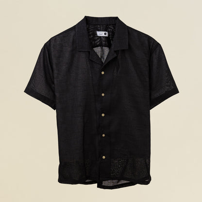 Camisa Bowling Lino Negra C216