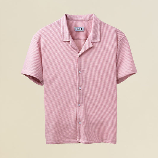 Camisa Texturizada Bowling Rosa C224