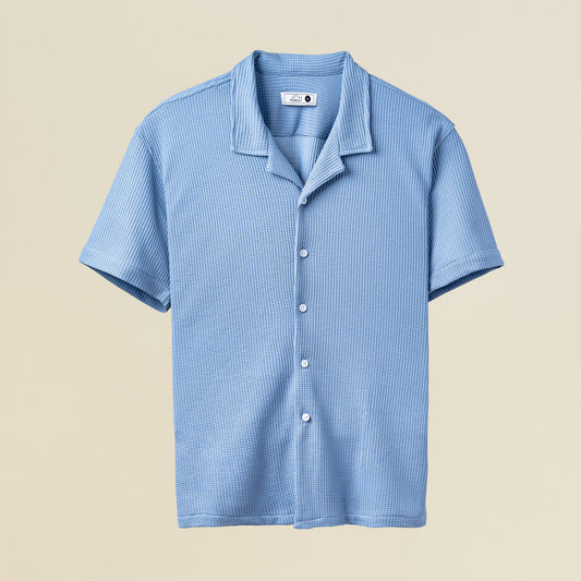 Camisa Texturizada Bowling Azul C225