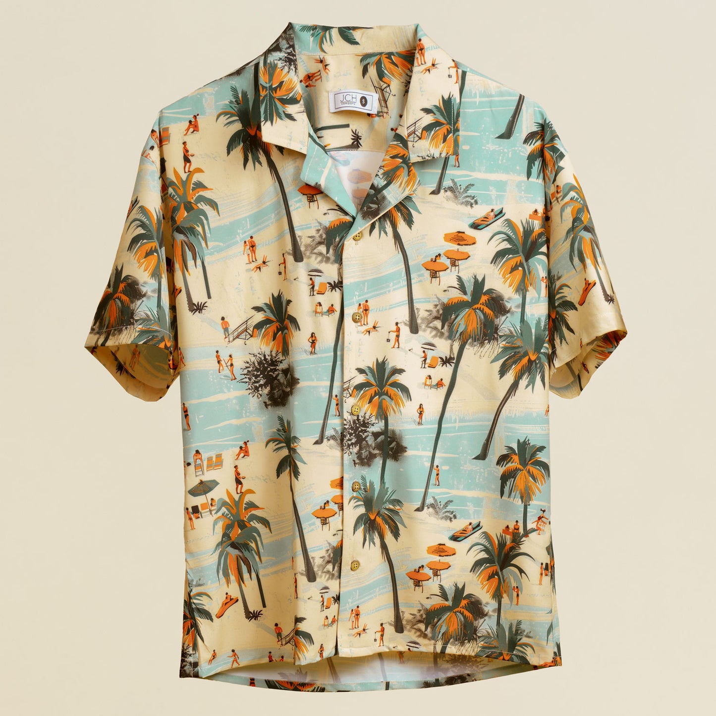 Camisa Bowling Estampada Tropical S104