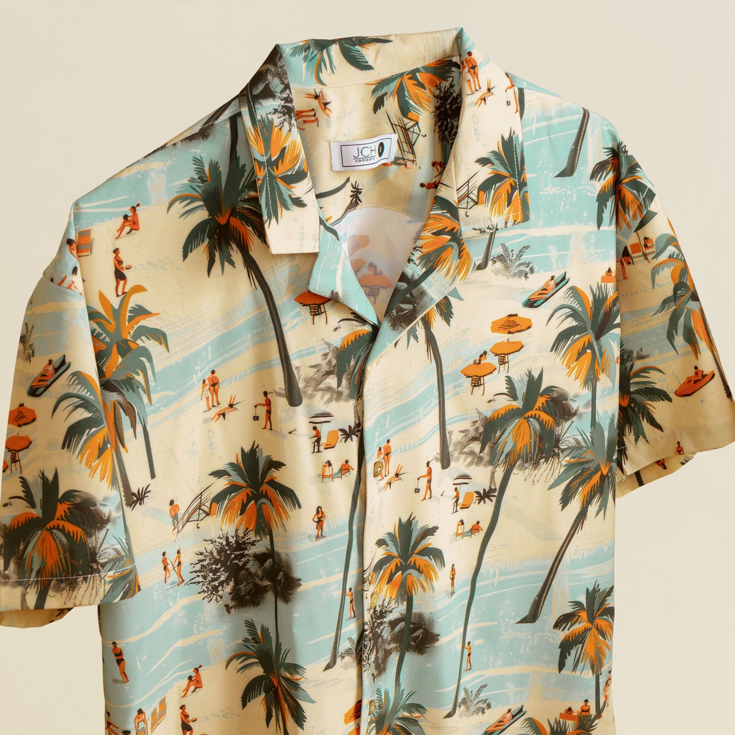 Camisa Bowling Estampada Tropical S104