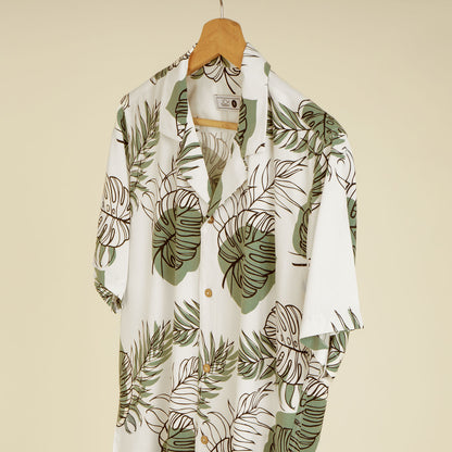 Camisa Bowling Estampada Verde P45