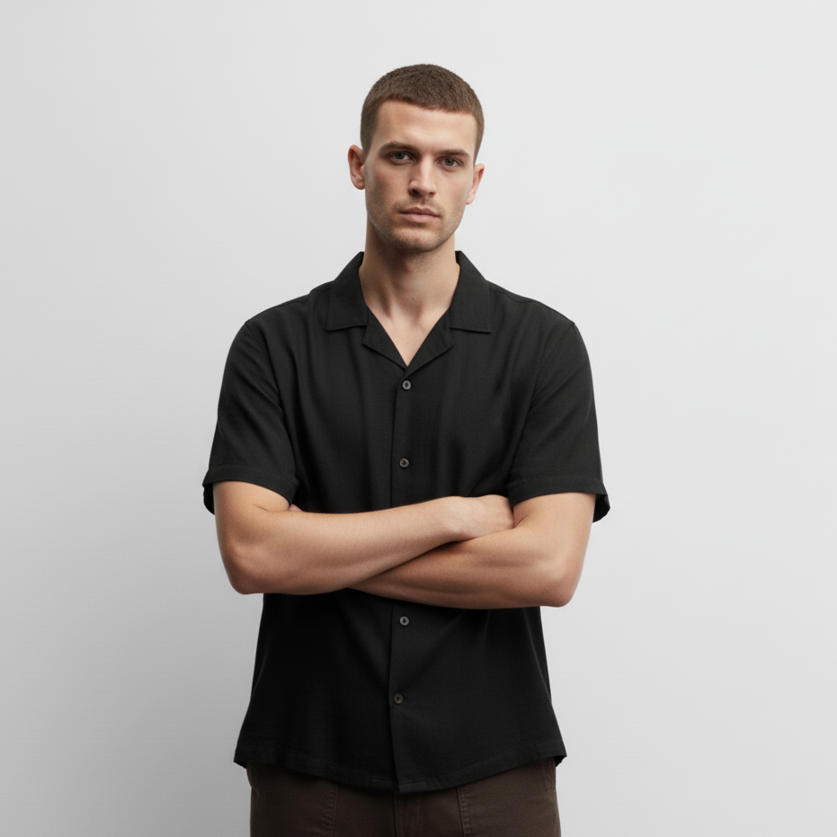 Camisa Bowling Negra B08