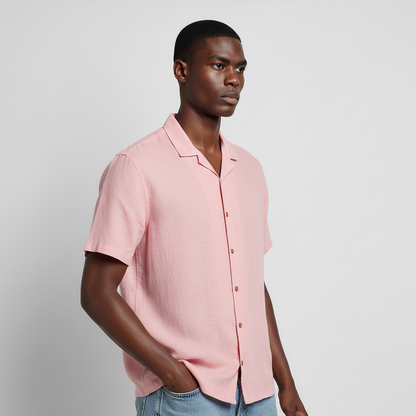 Camisa Bowling Lino Rosa C213