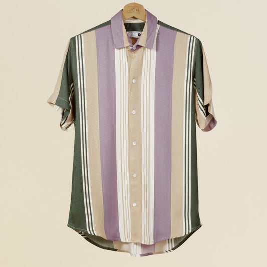 Camisa Rayada Marrón/Verde M46