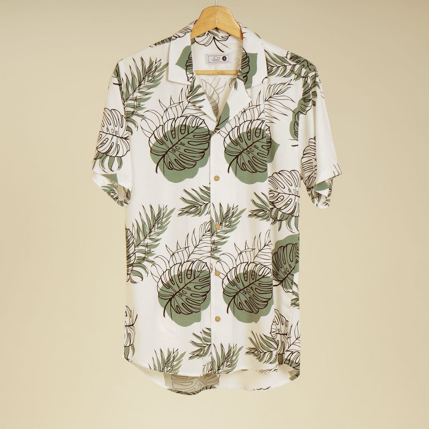 Camisa Bowling Estampada Verde P45