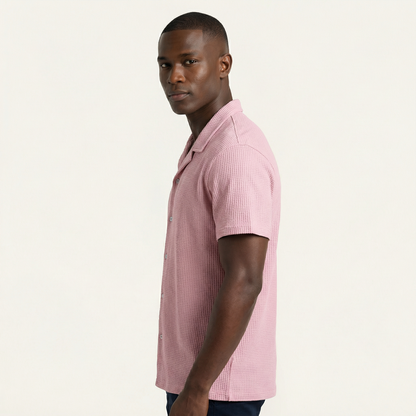 Camisa Texturizada Bowling Rosa C224