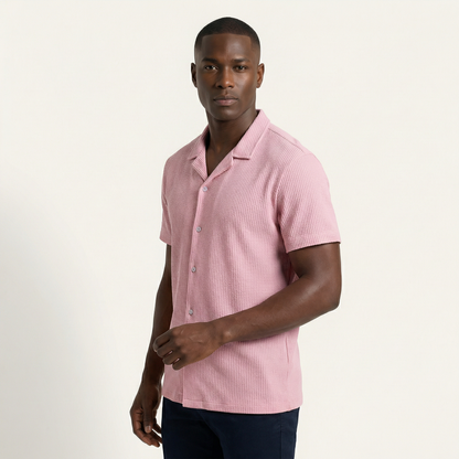 Camisa Texturizada Bowling Rosa C224