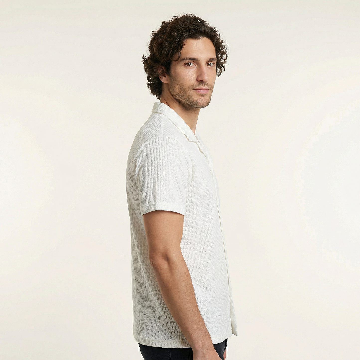 Camisa Texturizada Bowling Blanca C227