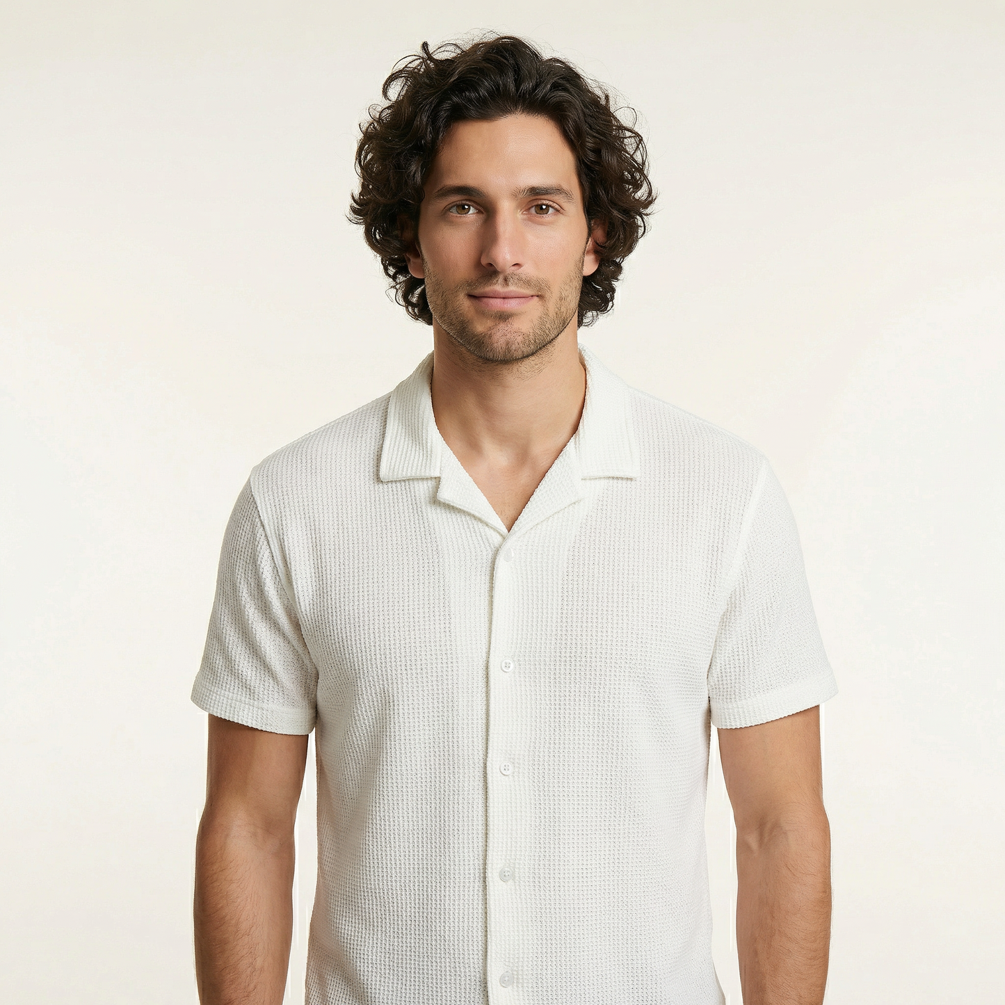 Camisa Texturizada Bowling Blanca C227