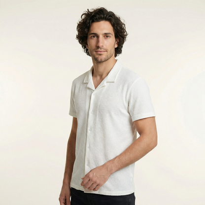 Camisa Texturizada Bowling Blanca C227