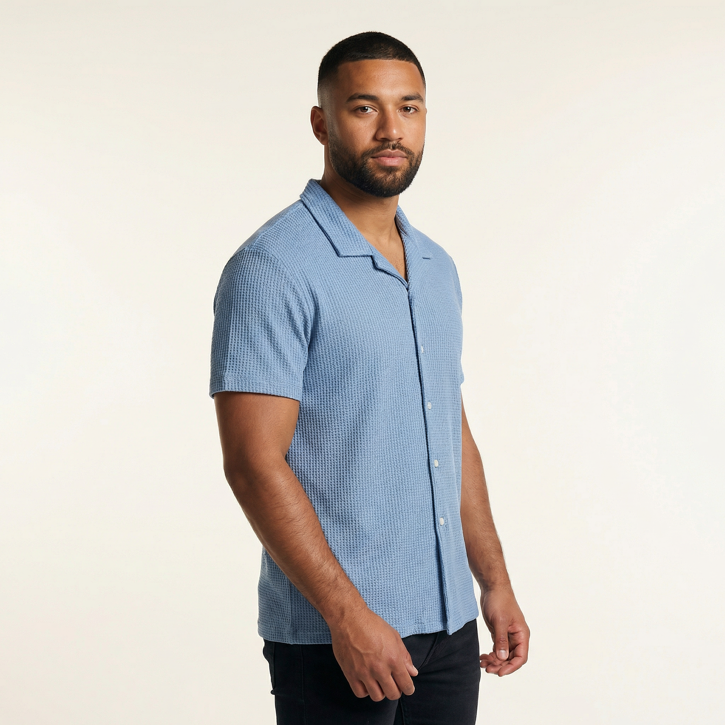 Camisa Texturizada Bowling Azul C225
