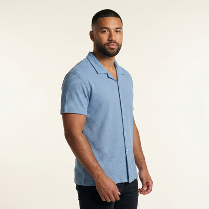 Camisa Texturizada Bowling Azul C225