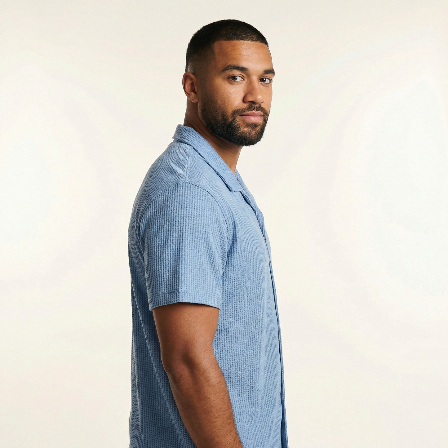 Camisa Texturizada Bowling Azul C225