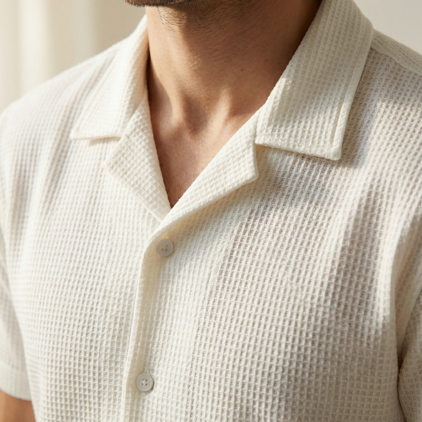 Camisa Texturizada Bowling Blanca C227