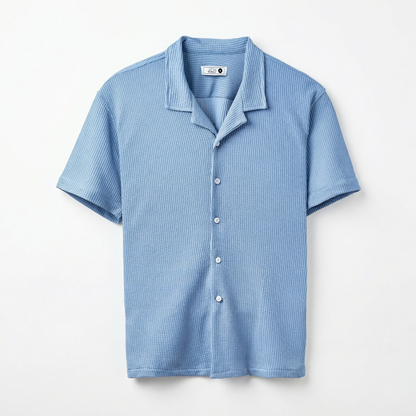 Camisa Texturizada Bowling Azul C225