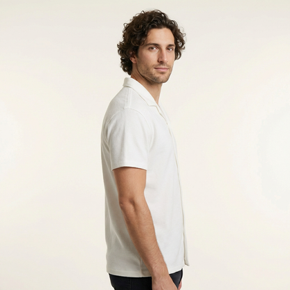 Camisa Texturizada Bowling Marfil T94