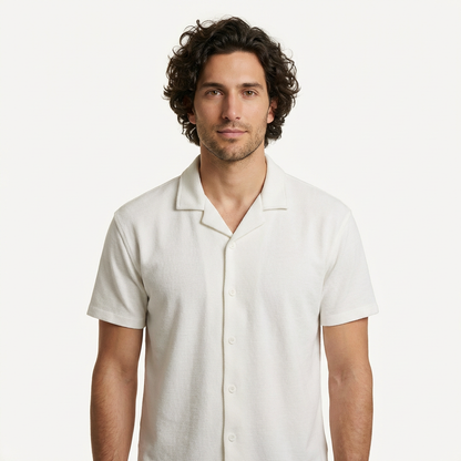 Camisa Texturizada Bowling Marfil T94