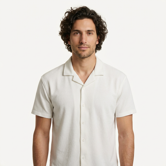 Camisa Texturizada Bowling Marfil T94