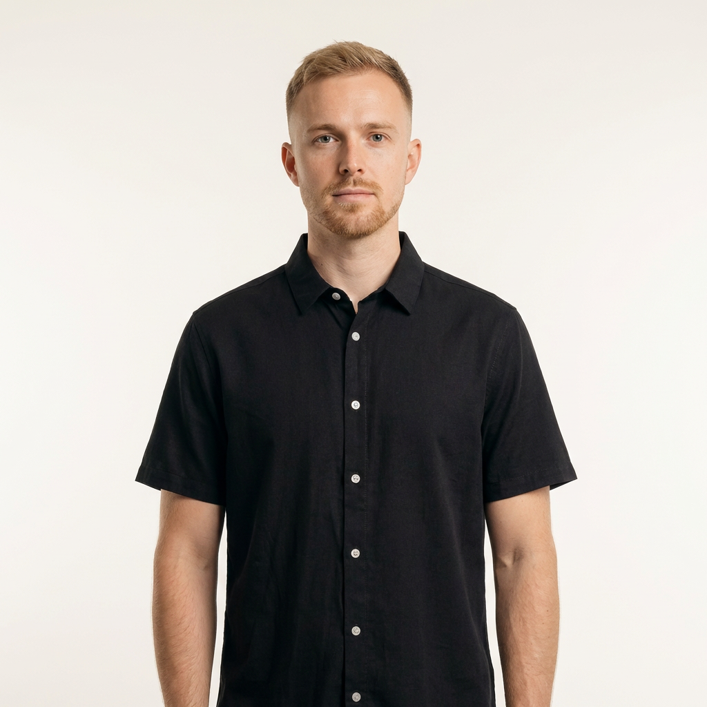 Camisa Cuello Clasico Negra JO011