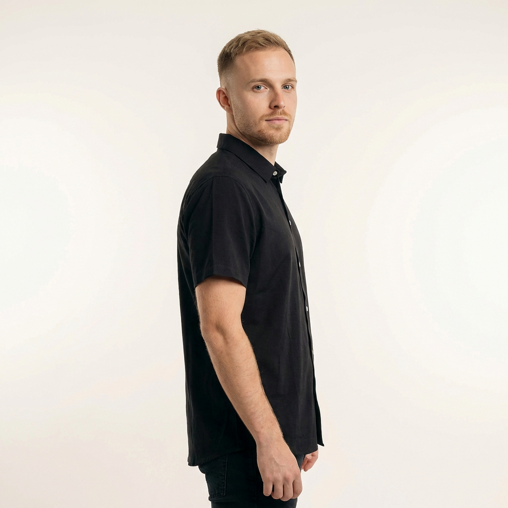 Camisa Cuello Clasico Negra JO011
