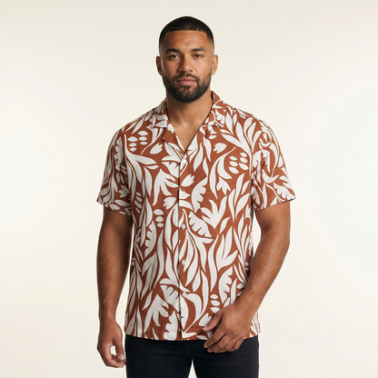 Camisa Bowling Estampada Rojo C301