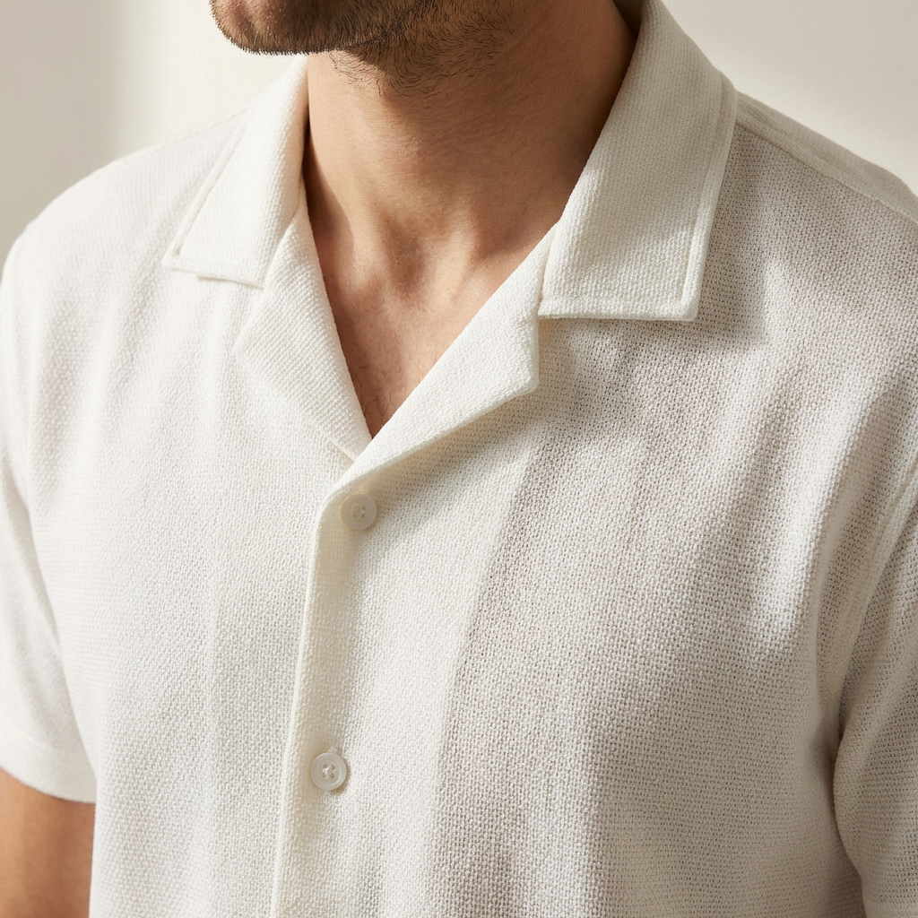Camisa Texturizada Bowling Marfil T94