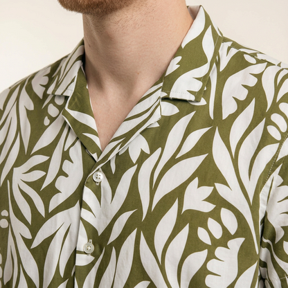 Camisa Bowling Estampada Verde C303