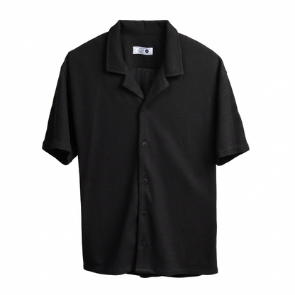 Camisa Texturizada Bowling Negra T92