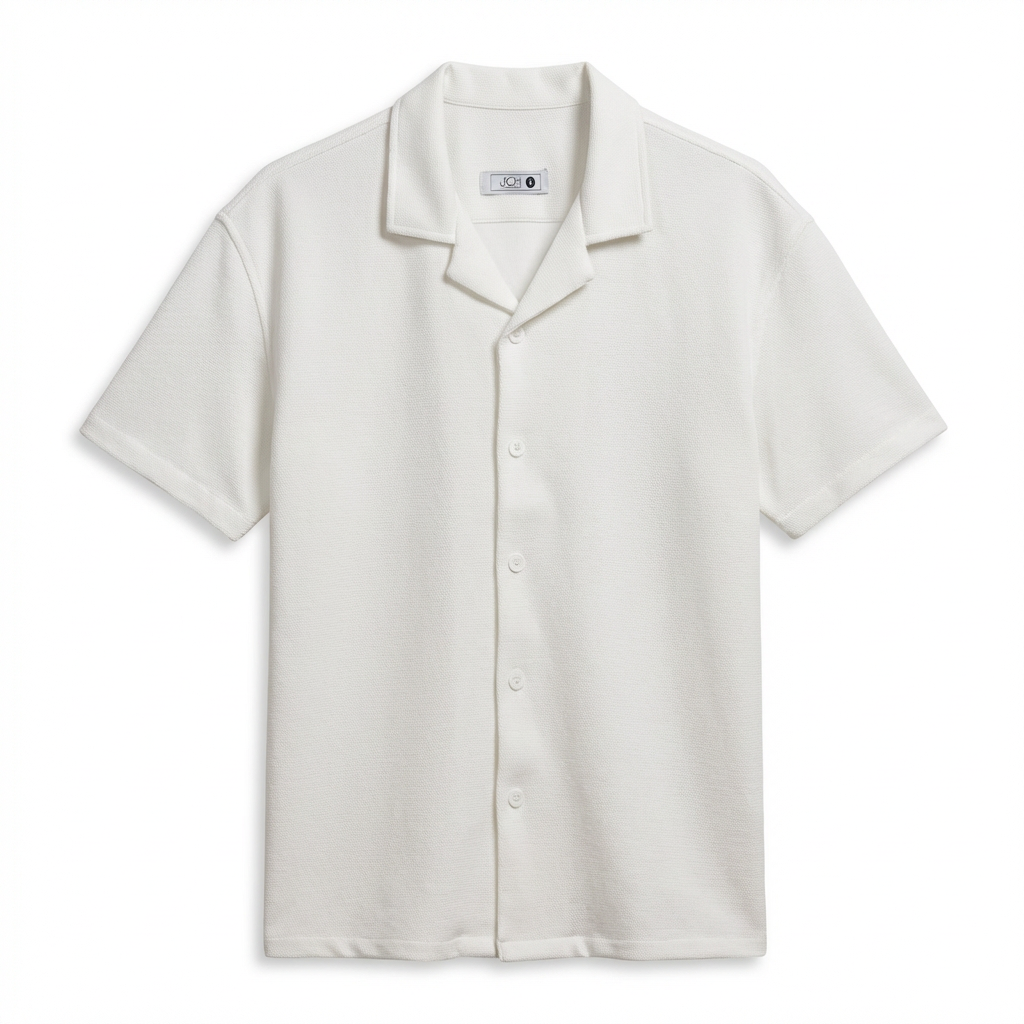 Camisa Texturizada Bowling Marfil T94