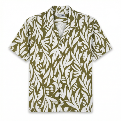 Camisa Bowling Estampada Verde C303