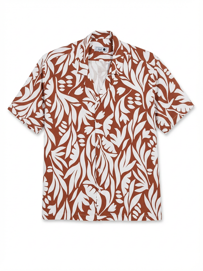 Camisa Bowling Estampada Rojo C301