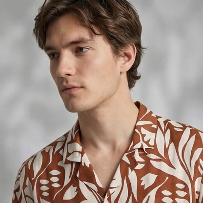 Camisa Bowling Estampada Rojo C301