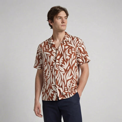 Camisa Bowling Estampada Rojo C301