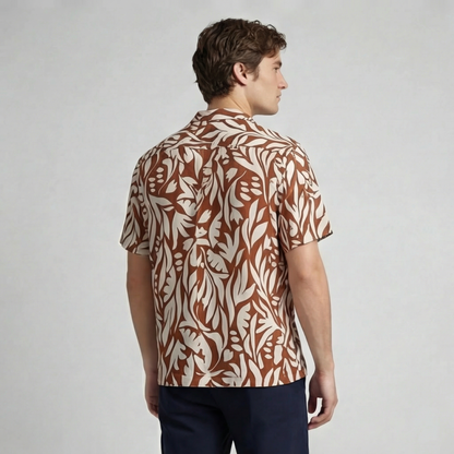 Camisa Bowling Estampada Rojo C301