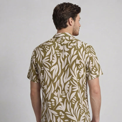 Camisa Bowling Estampada Verde C303