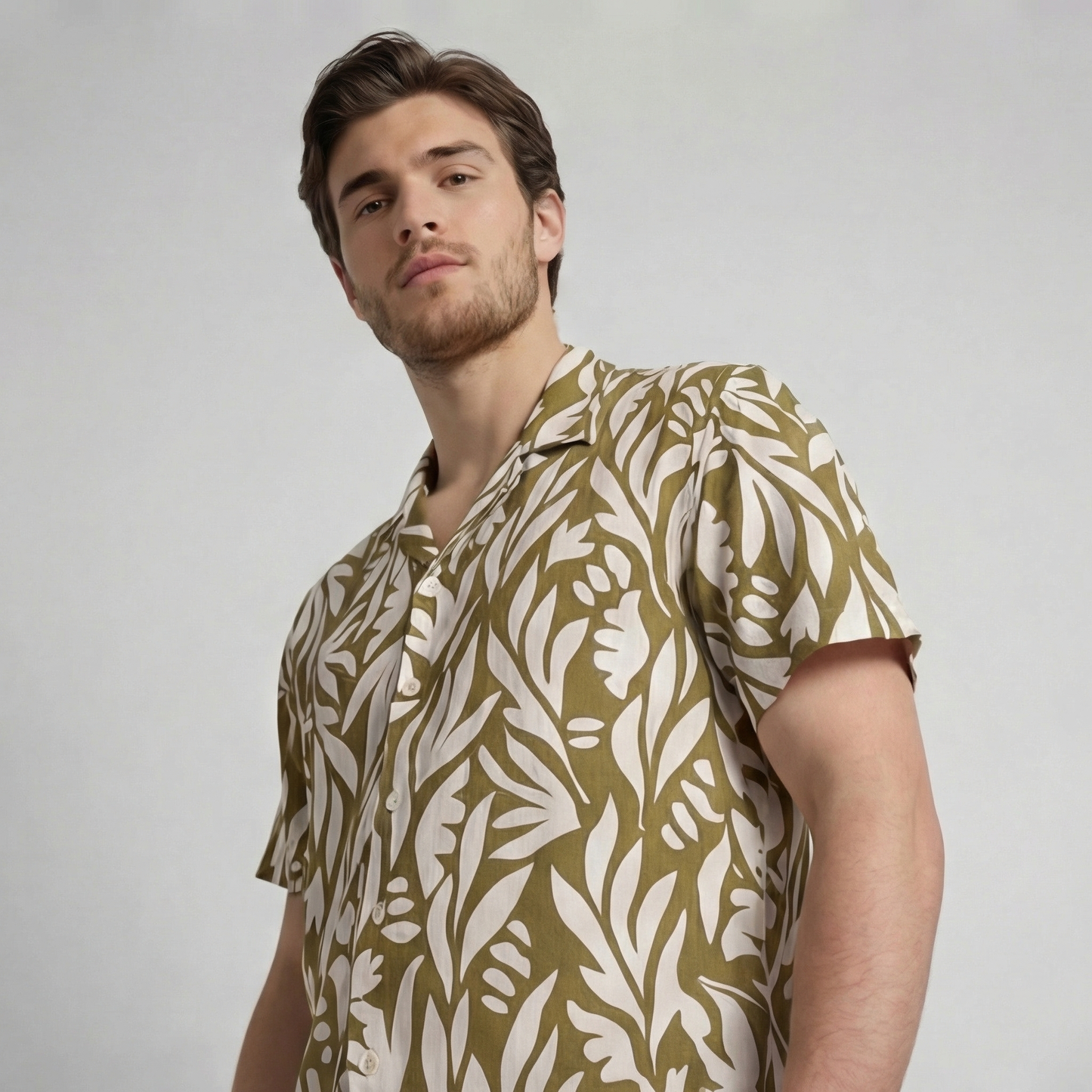 Camisa Bowling Estampada Verde C303