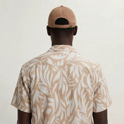 Camisa Bowling Estampada Beige C302