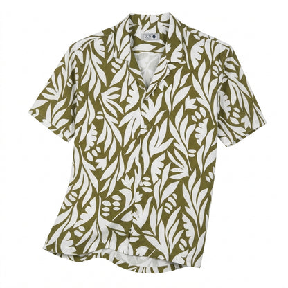 Camisa Bowling Estampada Verde C303